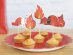 Decorative picks with the fireman helmet and the flame from the Red fire department collection