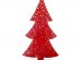 Red wooden Christmas tree with gold stars 27cm