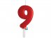 Red number 9 birthday cake candle