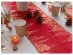 Fabric table runner in red color with embossed design the gold stars