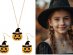 Pumpkins necklace and earrings set for Halloween