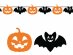Pumpkins and bats garland for a Halloween theme party 300cm