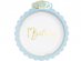 Crown pale blue with gold foiled details paper plates for 1st birthday party 8pcs