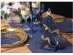 Ξυλινο διακοσμητικό έλατο για το τραπέζι των Χριστουγέννων σε μπλε χρώμα με χρυσά αστέρια