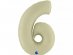 Large foil balloon in the shape of number 6 in olive green color 100cm