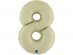 Number 8 large foil balloon in olive green color 100cm
