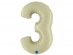 Number 3 super shape foil balloon in olive green color 100cm