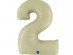 Number 2 super shape foil balloon in olive green color 100cm