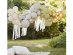 DIY balloon garland decoration in olive green, cream, grey and gold color