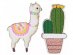 Llama and cactus wooden table confetti 18pcs