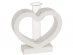 White heart with glass tube for flowers.