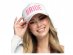 White hat with hot pink Bride letters