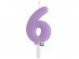 Lilac number 6 birthday cake candle