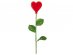 Red heart flower big candle 34cm