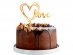 Αξεσουάρ για την τούρτα σε σχήμα χρυσής καρδιάς με το λεκτικό love