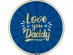 Love you Daddy blue large paper plates with gold Love You Daddy print 6pcs