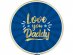 Love You Daddy blue small paper plates with gold foiled print 6pcs