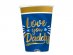 Love You Daddy blue paper cups with gold foiled print 6pcs