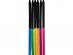 Black with neon colors tall cake candles 12pcs