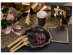 Beautiful plates in black color with gold foiled details