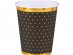Black paper cups with gold edging and dots 10pcs