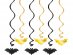 Μαύρες και χρυσές νυχτερίδες διακοσμητικά σπιράλ 6τμχ