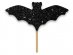 Black bats with glitter decorative picks 12pcs