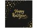 Black luncheon napkins with Happy New Year gold foiled print 10pcs