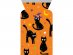 Πορτοκαλί πλαστικά σακουλάκια με Zipper και σχέδιο τις μαύρες γατούλες 12τμχ