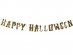 Μαύρη Γιρλάντα Happy Halloween με Χρυσό Περίγραμμα (2μ)