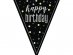 Happy Birthday black flag bunting with silver print 274cm