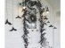 Decorating kit for Halloween party with artificial eucalyptus garland and hanging black bats