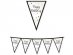 Black Happy Birthday with Stars paper flag bunting 300cm