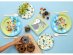 Large paper plates for a birthday party with Forest animals theme