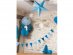 Large size hanging paper decorative star in pale blue color