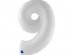Number 9 large balloon in white color 100cm