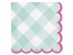 Mint green gingham design luncheon napkins 16pcs