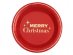 Merry Christmas red large paper plates with gold foiled print 10pcs