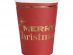 Merry Christmas red paper cups with gold foiled print 10pcs