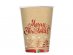 Merry Christmas kraft and red paper cups 6pcs