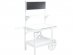 Medium size white wooden trolley with blackboard for party decoration