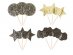 Midnight decorative picks for a New Year's Eve party theme 12pcs