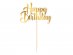Mini gold Happy Birthday cake topper