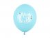 Pale blue latex balloons with Mom to Be and hearts  print