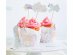 Decorative cupcake wrappers and toppers with unicorn and rainbow theme