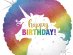 Unicorn Colorful Design Happy Birthday Foil Balloon