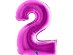 Large foil balloon in the shape of number 2 in purple color 100cm