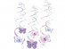 Purple butterflies swirl decorations 6pcs