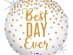 Best Day Ever Άσπρο Χρυσό Ολογραφικό Τύπωμα Μπαλόνι Foil
