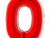Κόκκινο Μπαλόνι Supershape Αριθμός-Νούμερο 0 (100εκ)